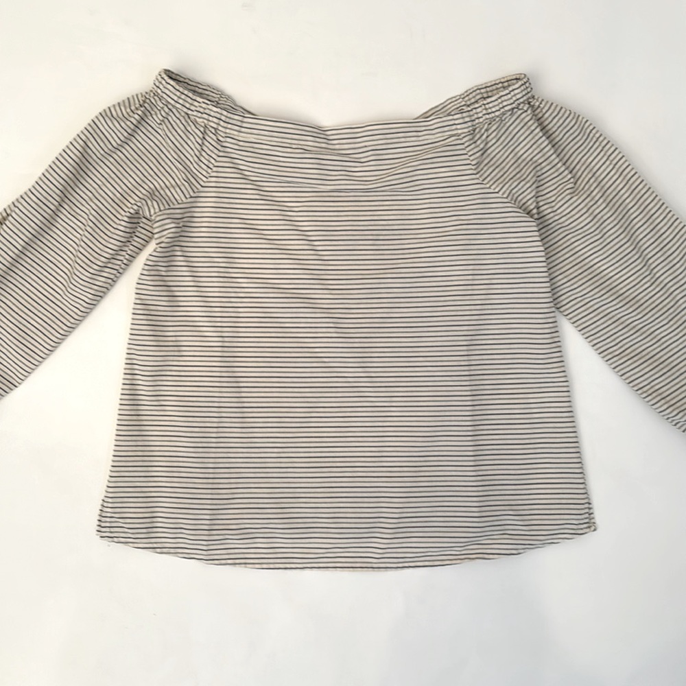 NWT Madewell Jardin Off the Shoulder 3/4 Sleeve Striped Top - XXS